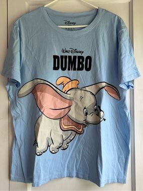 Official Disney Dumbo Light Blue Graphic Tee